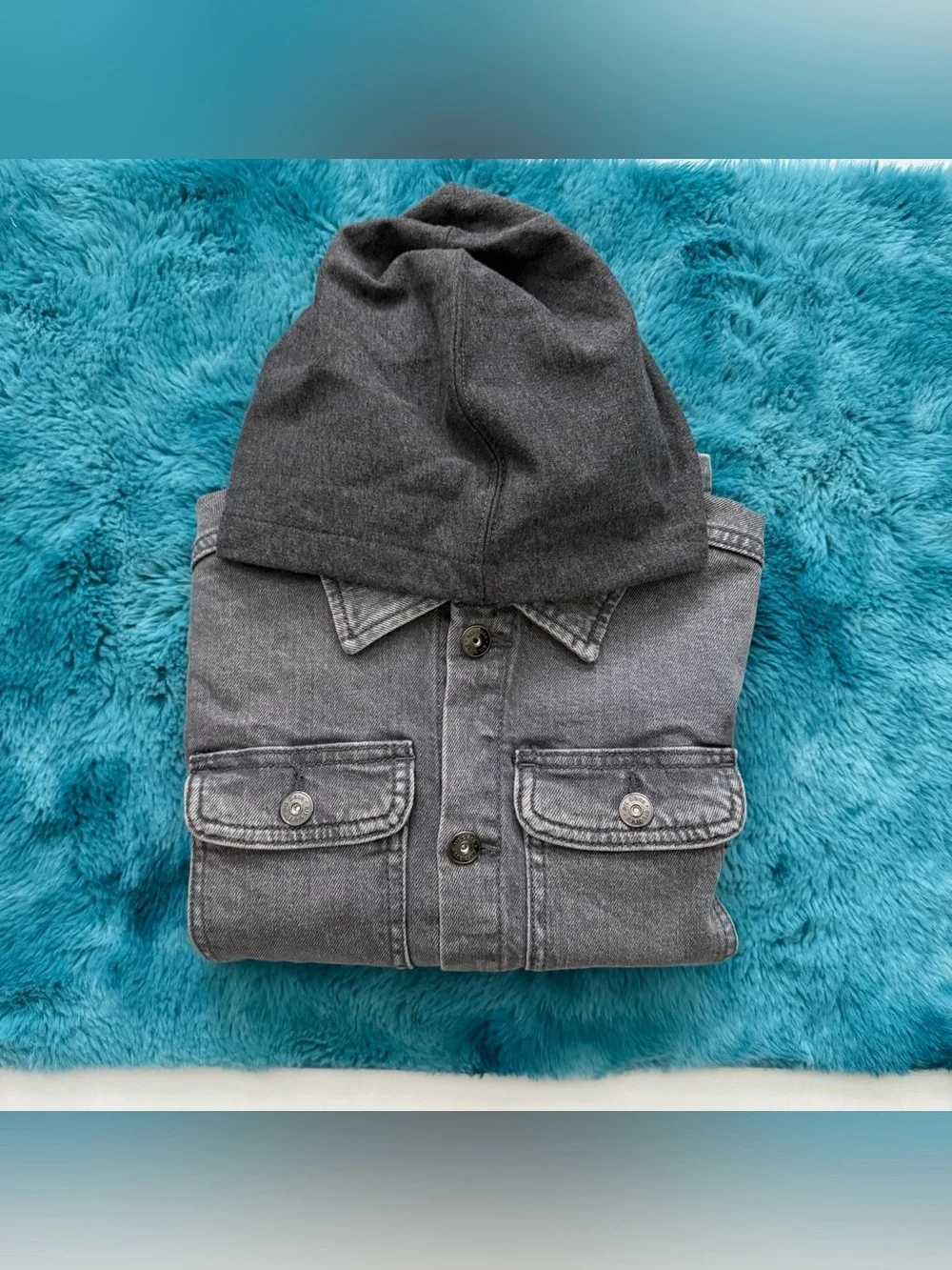 art class Gray Hooded Denim Jacket Size M (8)